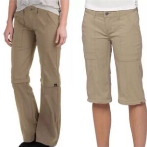 Prana Women's Beige Monarch Zip Off Convertible Hiking Pants Size 10